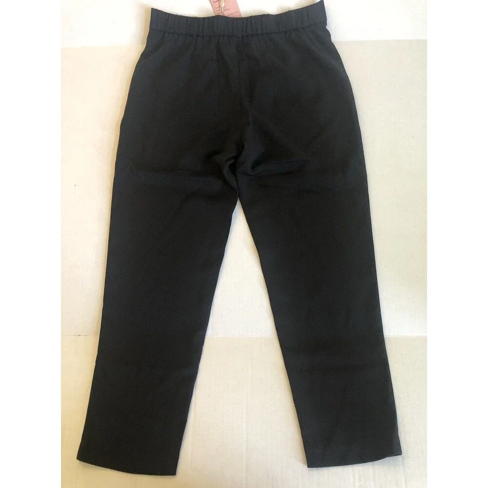 Quince Stretch Crepe Pleated Ankle Pants in Black Size 8